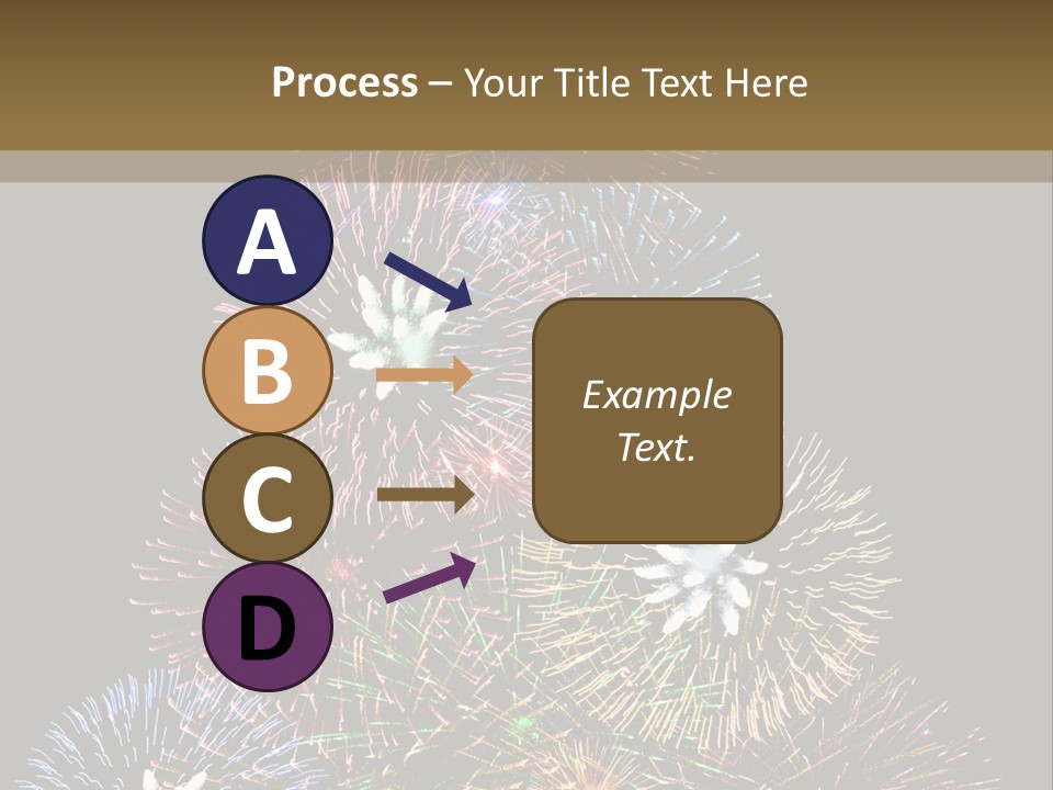 A Christmas Tree Made Out Of Fireworks On A Black Background PowerPoint Template