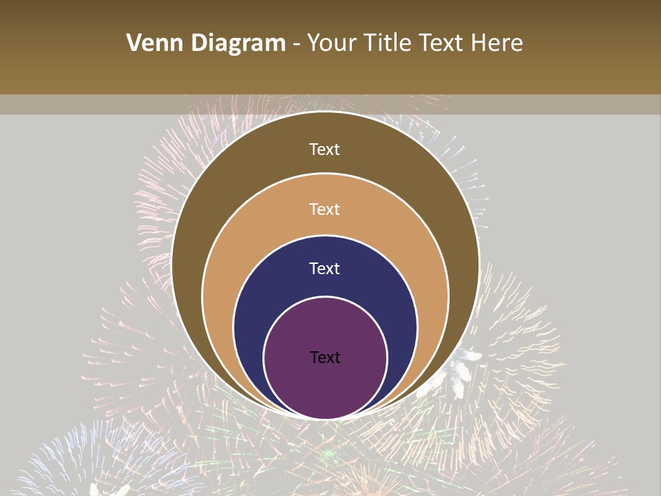 A Christmas Tree Made Out Of Fireworks On A Black Background PowerPoint Template