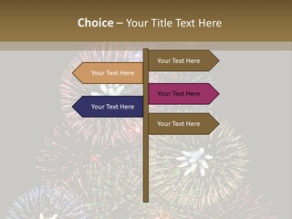 A Christmas Tree Made Out Of Fireworks On A Black Background PowerPoint Template