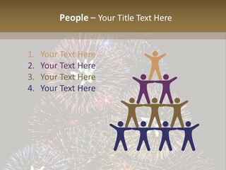 A Christmas Tree Made Out Of Fireworks On A Black Background PowerPoint Template