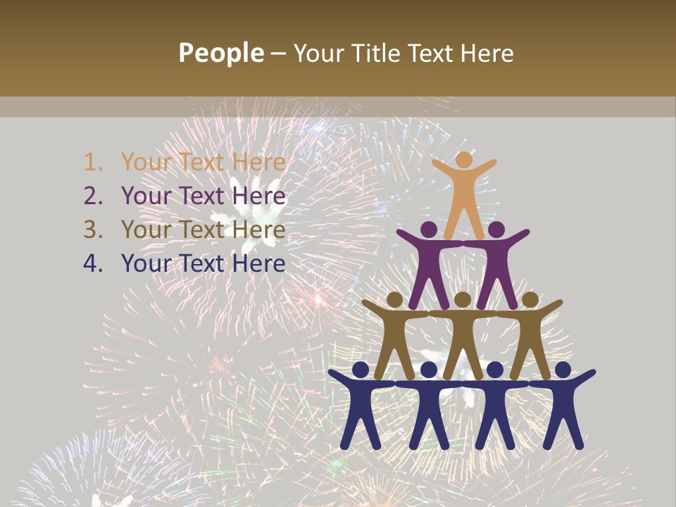 A Christmas Tree Made Out Of Fireworks On A Black Background PowerPoint Template