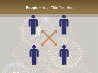 A Christmas Tree Made Out Of Fireworks On A Black Background PowerPoint Template