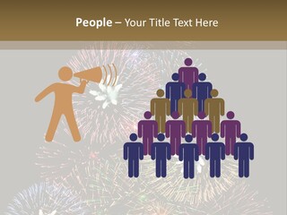 A Christmas Tree Made Out Of Fireworks On A Black Background PowerPoint Template