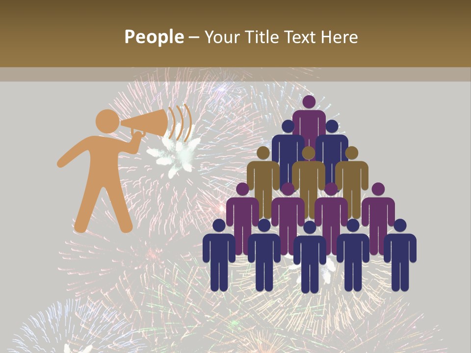 A Christmas Tree Made Out Of Fireworks On A Black Background PowerPoint Template