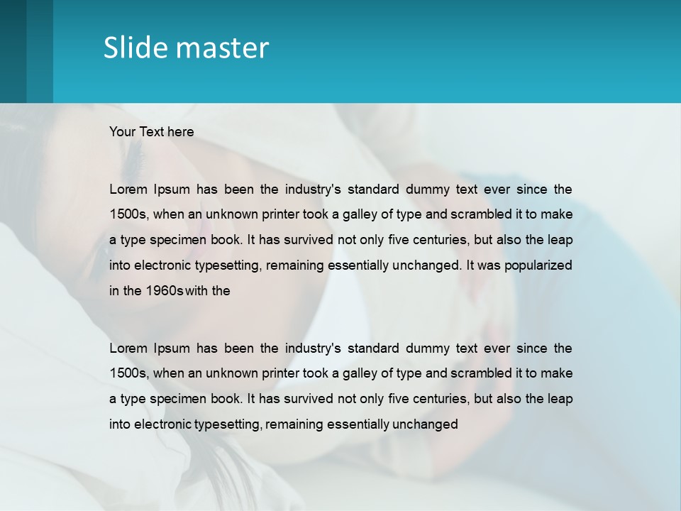 A Woman Laying On A Bed With A Pillow PowerPoint Template