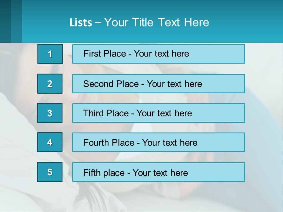 A Woman Laying On A Bed With A Pillow PowerPoint Template