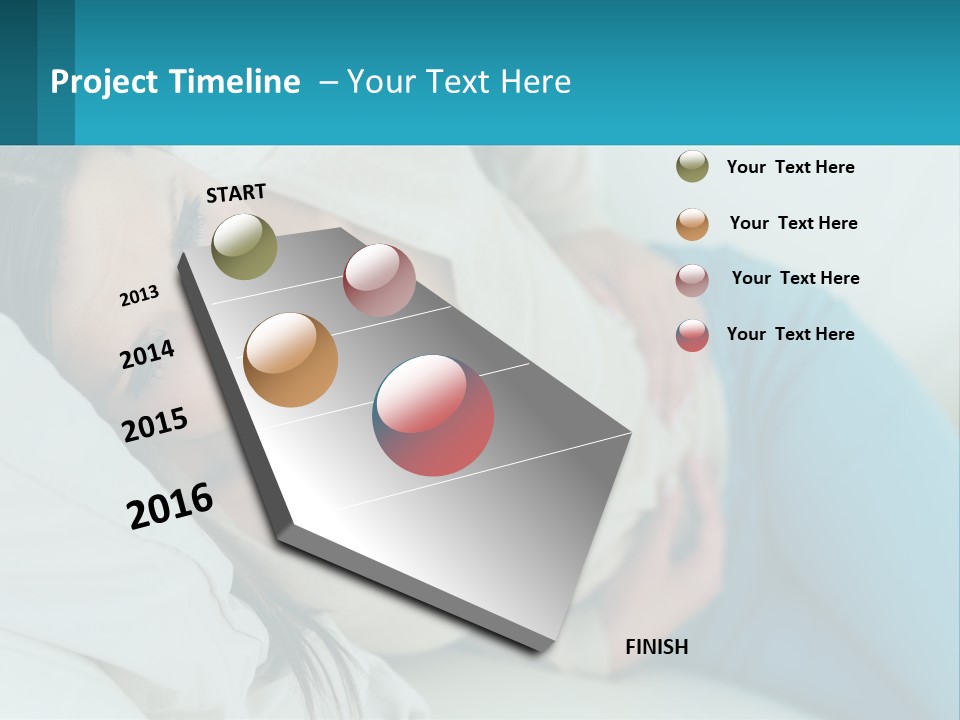 A Woman Laying On A Bed With A Pillow PowerPoint Template