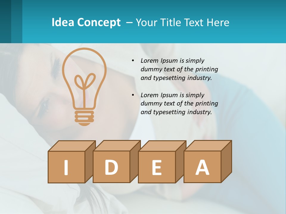 A Woman Laying On A Bed With A Pillow PowerPoint Template