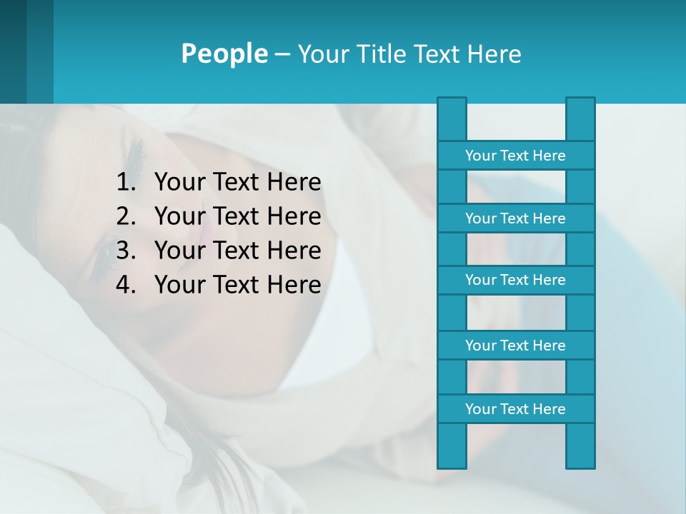 A Woman Laying On A Bed With A Pillow PowerPoint Template