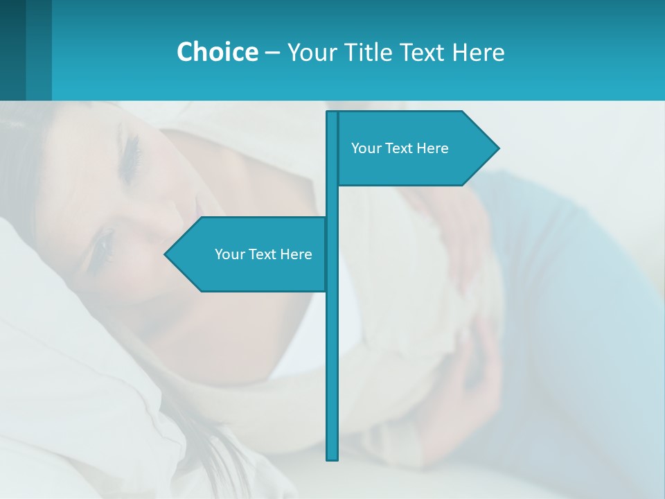 A Woman Laying On A Bed With A Pillow PowerPoint Template