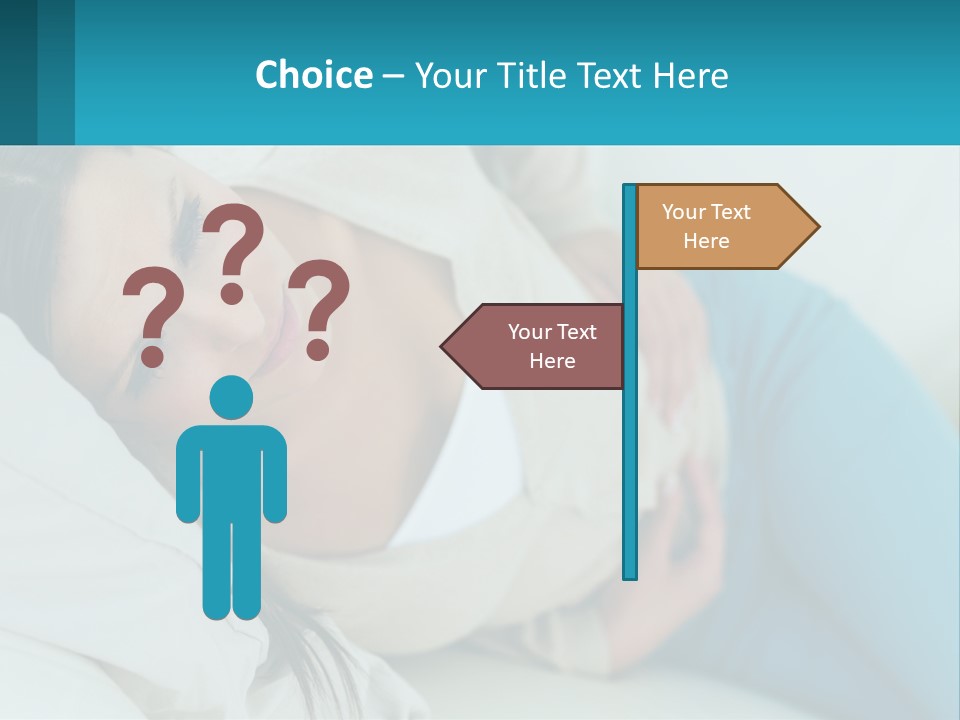 A Woman Laying On A Bed With A Pillow PowerPoint Template