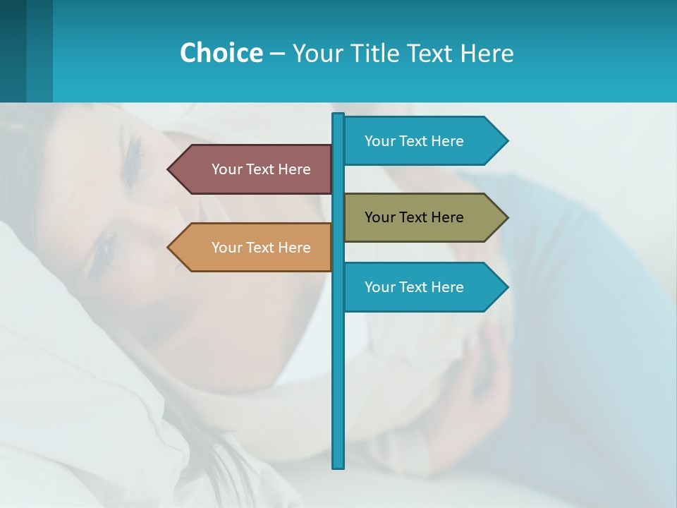 A Woman Laying On A Bed With A Pillow PowerPoint Template