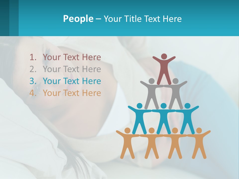 A Woman Laying On A Bed With A Pillow PowerPoint Template