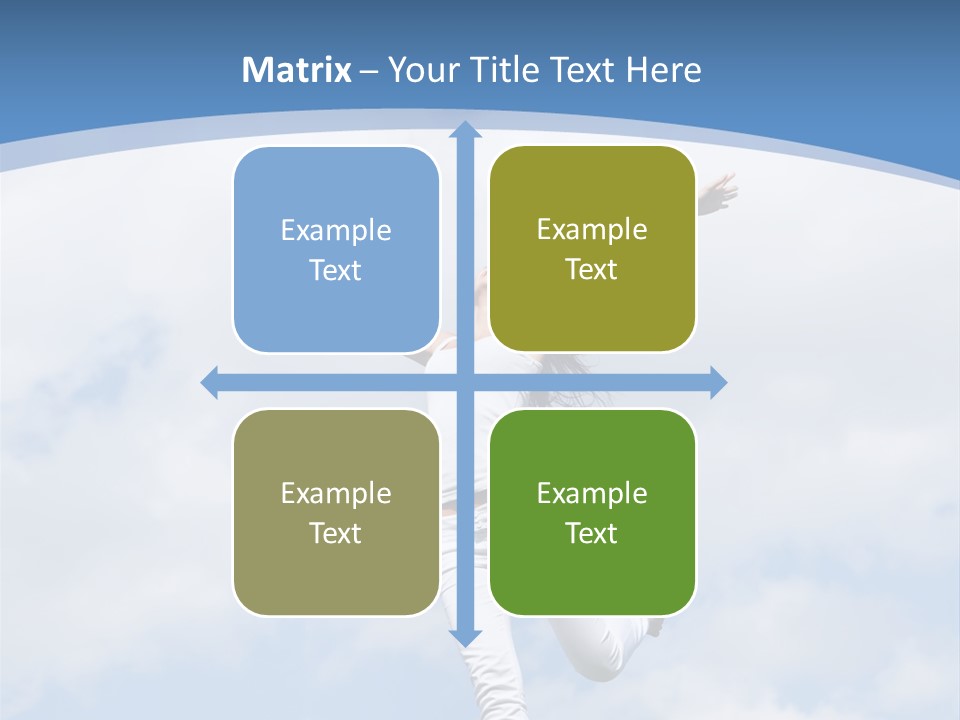 A Woman Jumping In The Air With Her Arms Outstretched PowerPoint Template