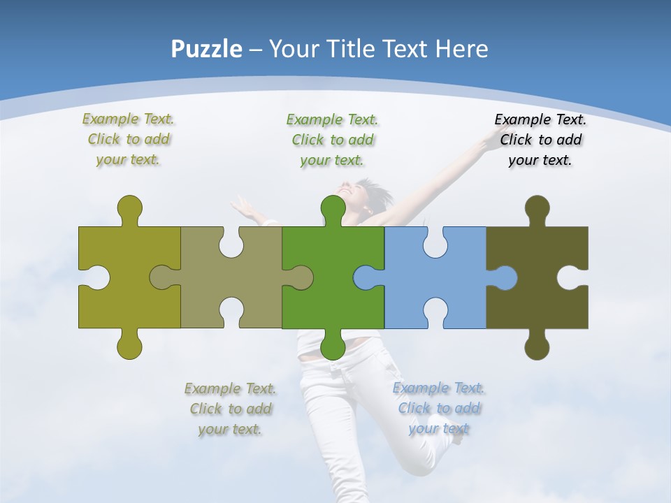 A Woman Jumping In The Air With Her Arms Outstretched PowerPoint Template