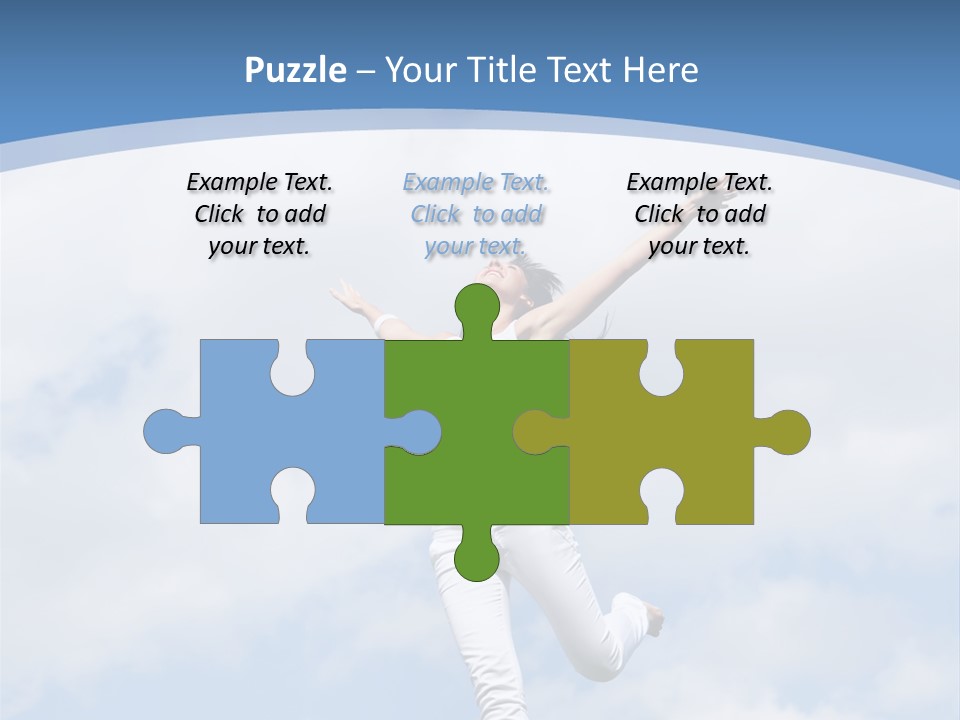 A Woman Jumping In The Air With Her Arms Outstretched PowerPoint Template