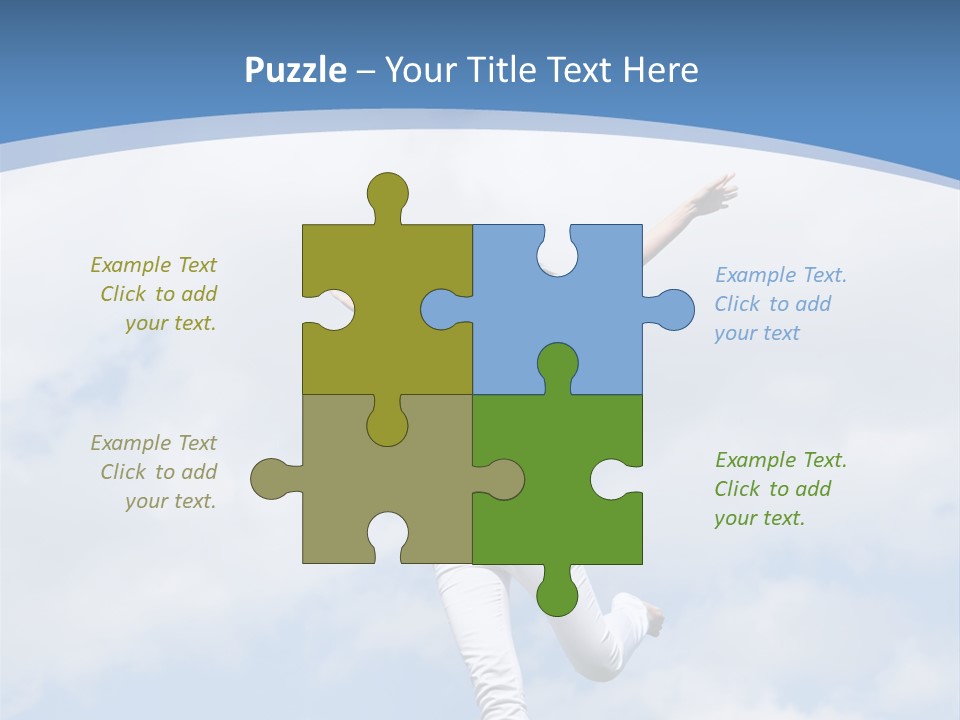 A Woman Jumping In The Air With Her Arms Outstretched PowerPoint Template