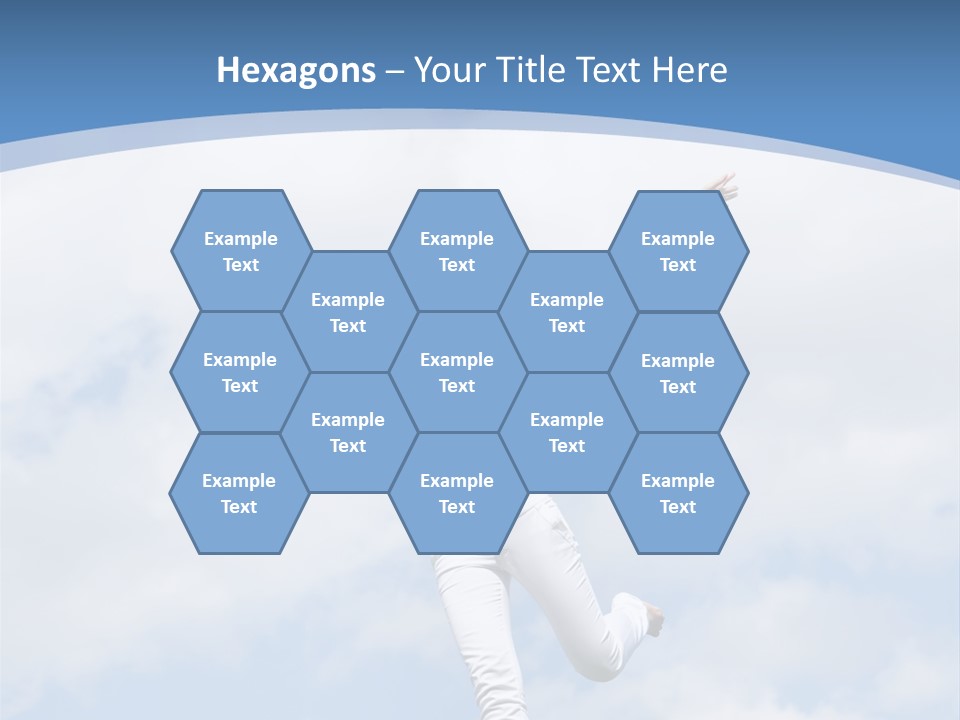 A Woman Jumping In The Air With Her Arms Outstretched PowerPoint Template