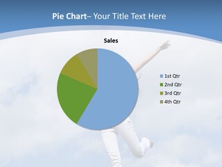 A Woman Jumping In The Air With Her Arms Outstretched PowerPoint Template
