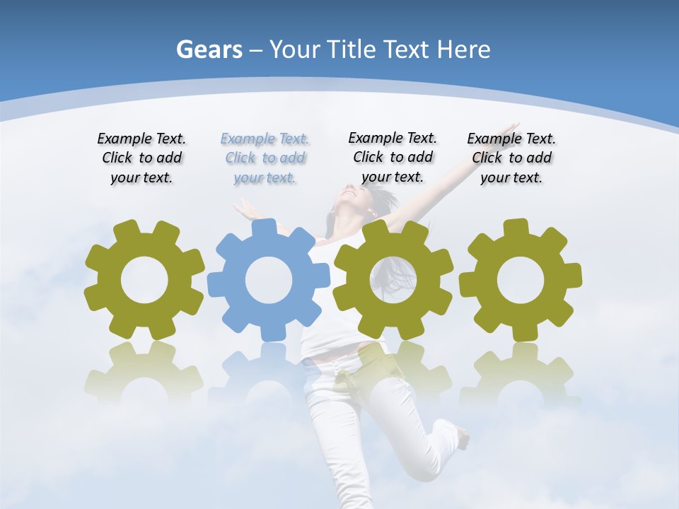 A Woman Jumping In The Air With Her Arms Outstretched PowerPoint Template