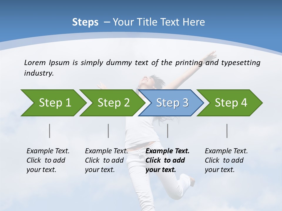 A Woman Jumping In The Air With Her Arms Outstretched PowerPoint Template