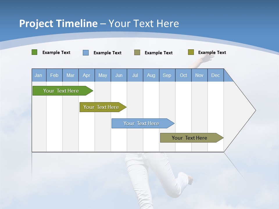 A Woman Jumping In The Air With Her Arms Outstretched PowerPoint Template