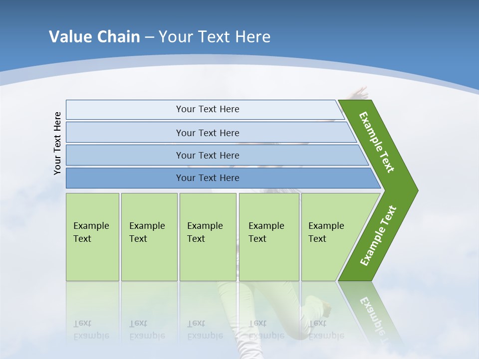 A Woman Jumping In The Air With Her Arms Outstretched PowerPoint Template