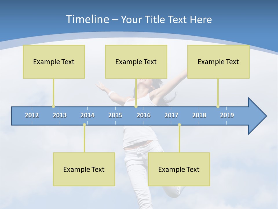 A Woman Jumping In The Air With Her Arms Outstretched PowerPoint Template