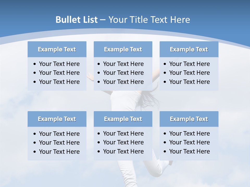 A Woman Jumping In The Air With Her Arms Outstretched PowerPoint Template