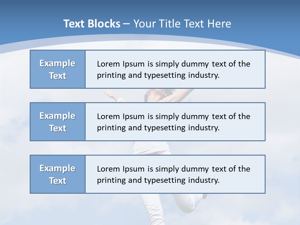 A Woman Jumping In The Air With Her Arms Outstretched PowerPoint Template