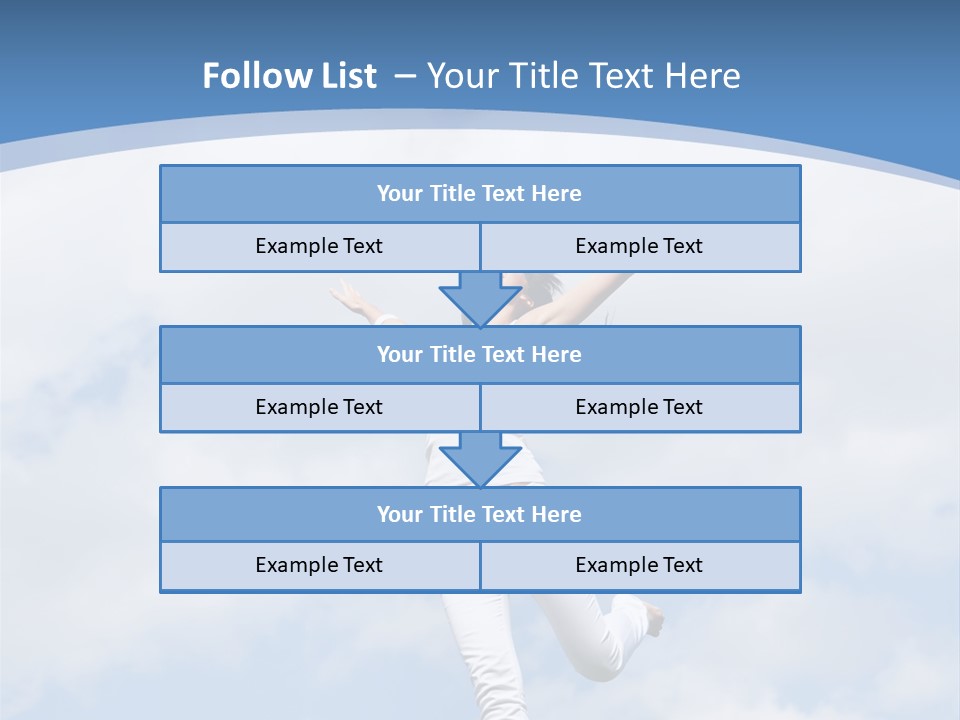A Woman Jumping In The Air With Her Arms Outstretched PowerPoint Template