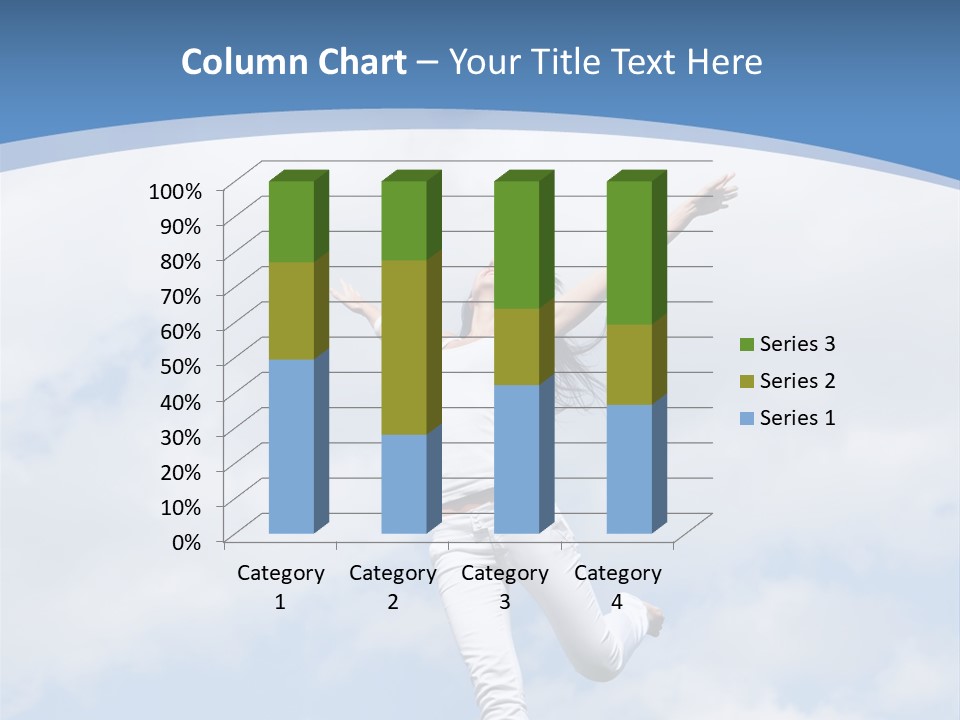 A Woman Jumping In The Air With Her Arms Outstretched PowerPoint Template