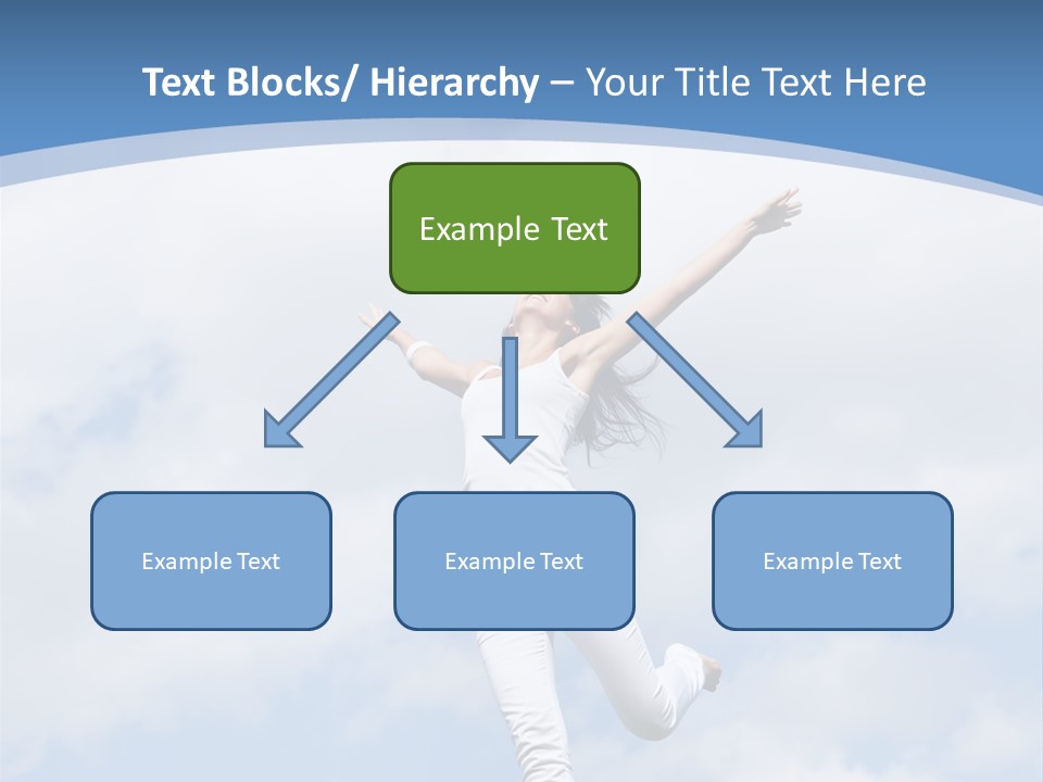 A Woman Jumping In The Air With Her Arms Outstretched PowerPoint Template