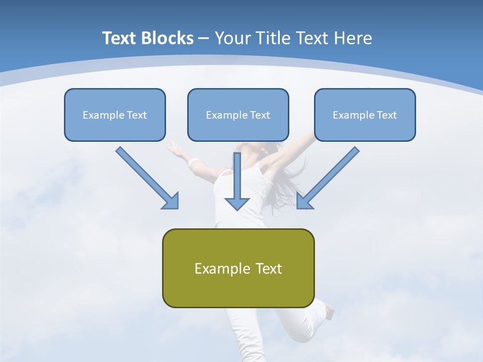 A Woman Jumping In The Air With Her Arms Outstretched PowerPoint Template