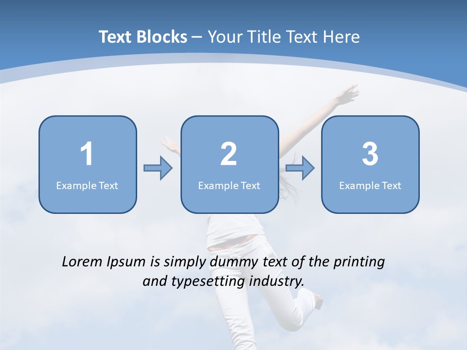 A Woman Jumping In The Air With Her Arms Outstretched PowerPoint Template