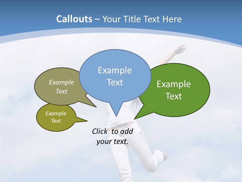 A Woman Jumping In The Air With Her Arms Outstretched PowerPoint Template