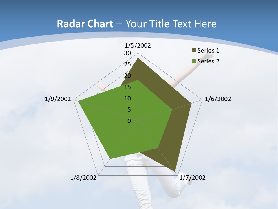 A Woman Jumping In The Air With Her Arms Outstretched PowerPoint Template