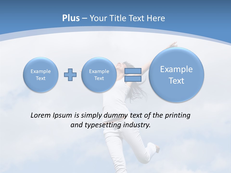 A Woman Jumping In The Air With Her Arms Outstretched PowerPoint Template