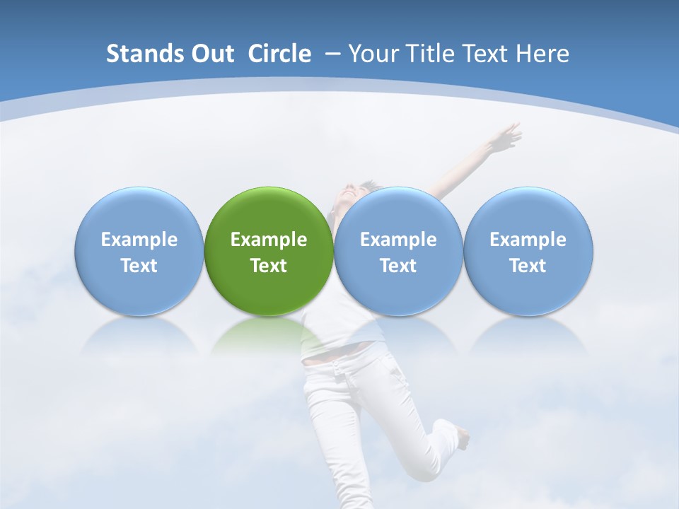 A Woman Jumping In The Air With Her Arms Outstretched PowerPoint Template