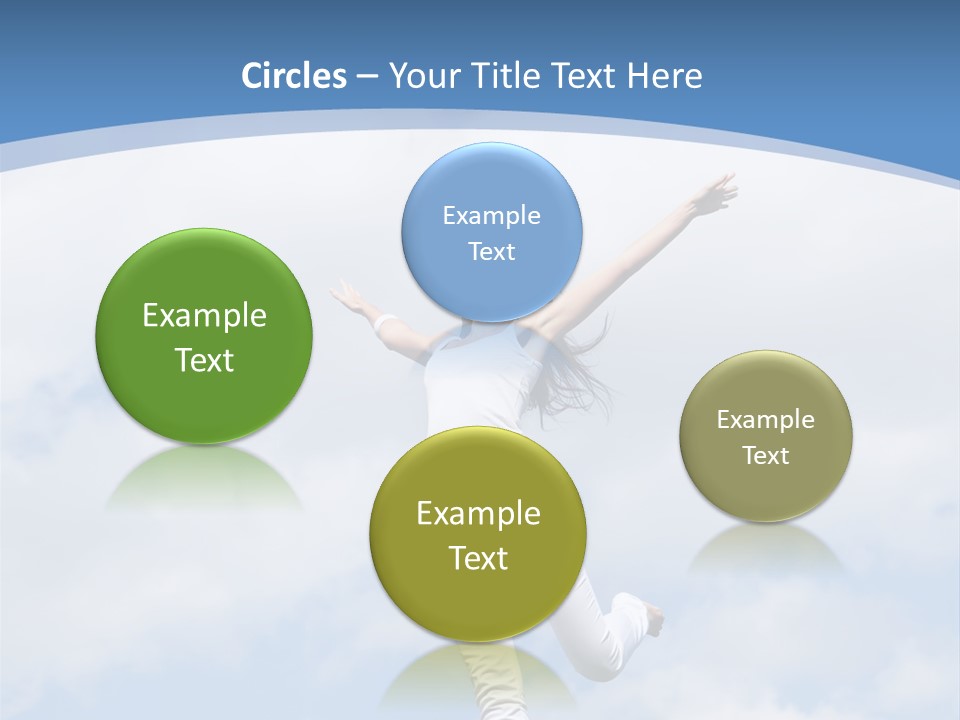 A Woman Jumping In The Air With Her Arms Outstretched PowerPoint Template