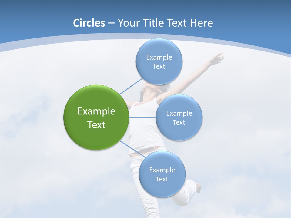 A Woman Jumping In The Air With Her Arms Outstretched PowerPoint Template