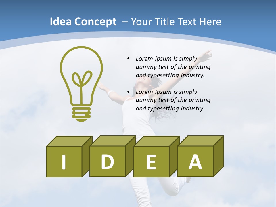 A Woman Jumping In The Air With Her Arms Outstretched PowerPoint Template