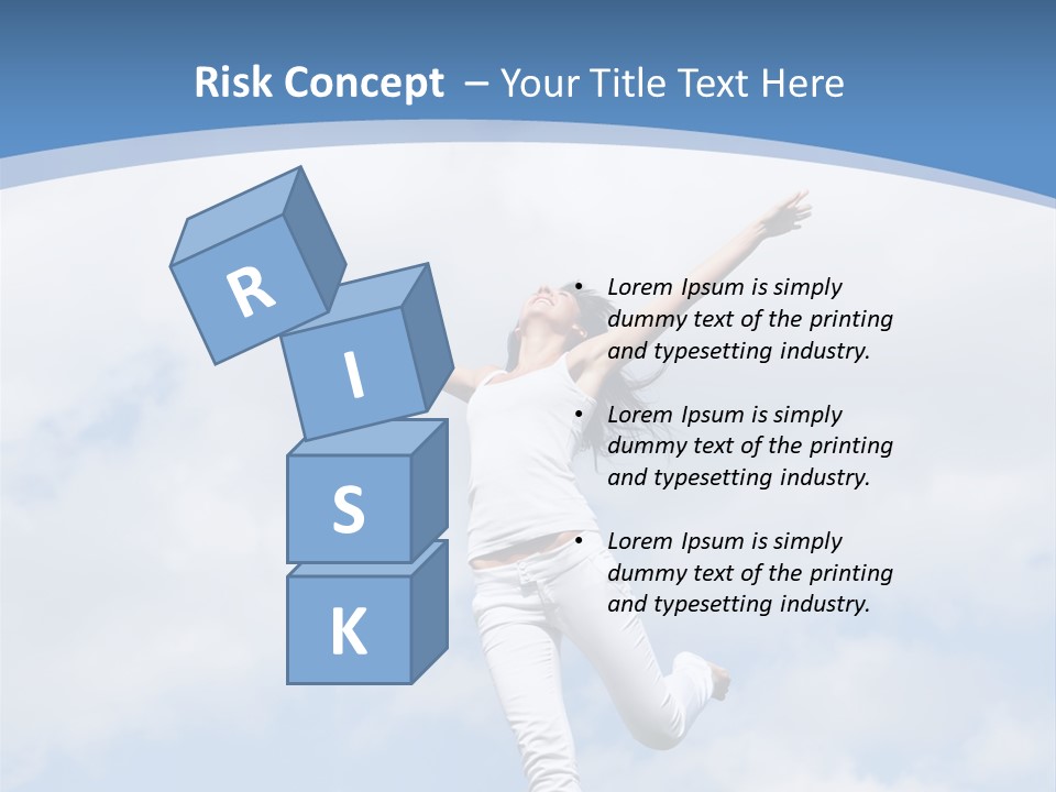 A Woman Jumping In The Air With Her Arms Outstretched PowerPoint Template