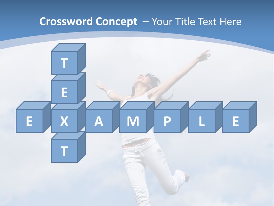 A Woman Jumping In The Air With Her Arms Outstretched PowerPoint Template