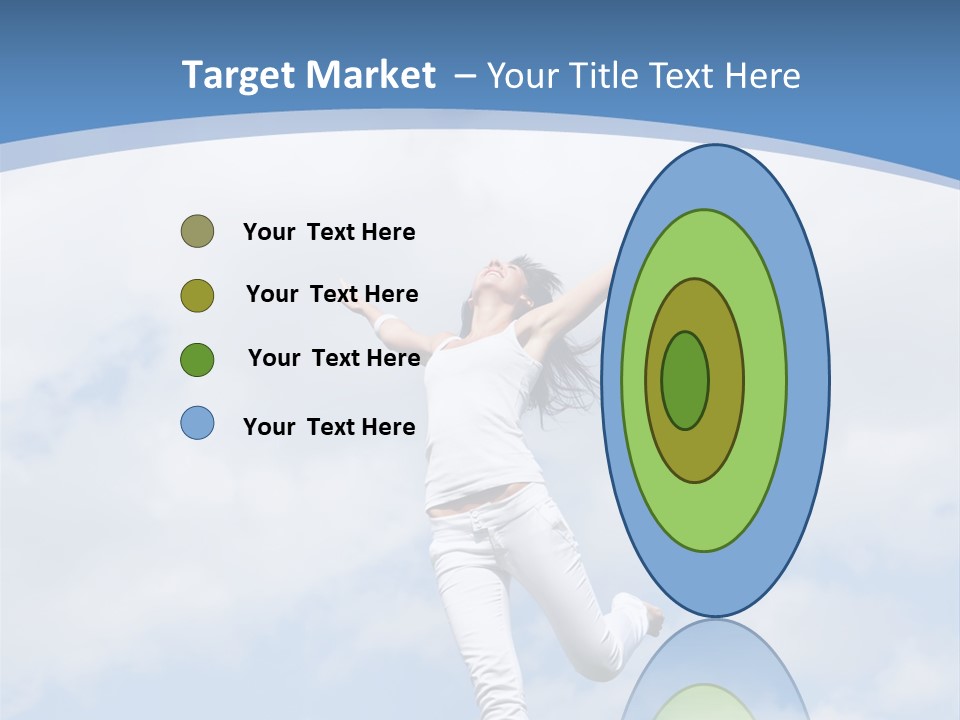 A Woman Jumping In The Air With Her Arms Outstretched PowerPoint Template