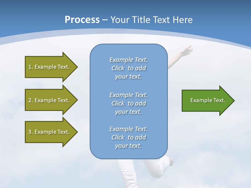 A Woman Jumping In The Air With Her Arms Outstretched PowerPoint Template