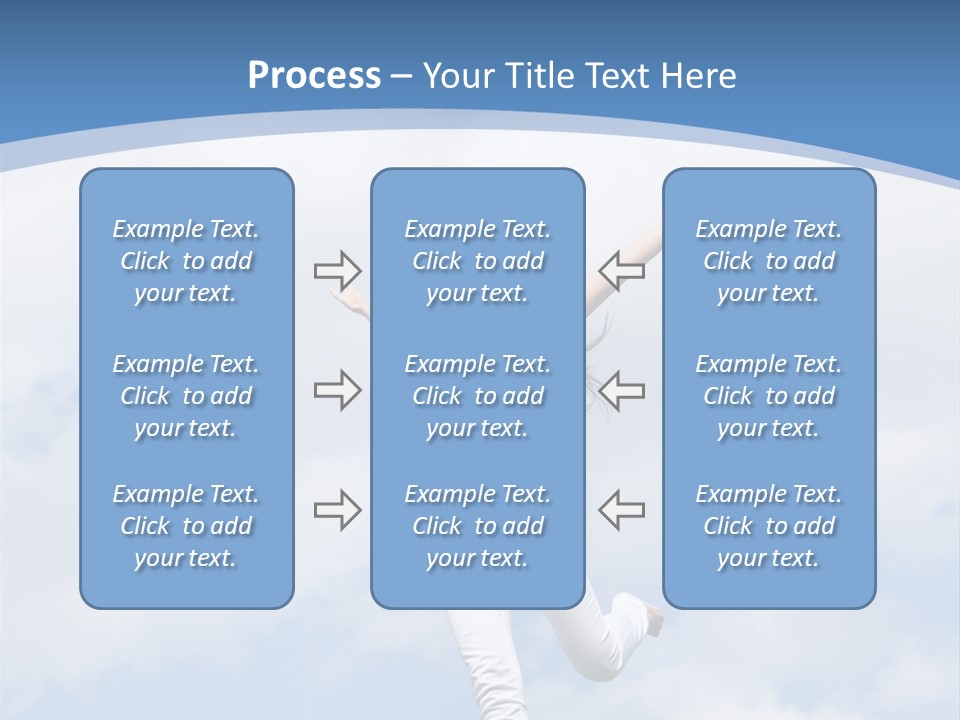 A Woman Jumping In The Air With Her Arms Outstretched PowerPoint Template