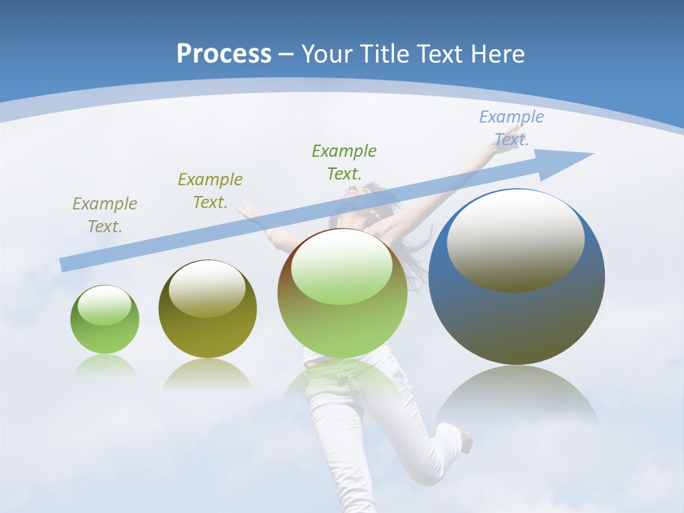 A Woman Jumping In The Air With Her Arms Outstretched PowerPoint Template