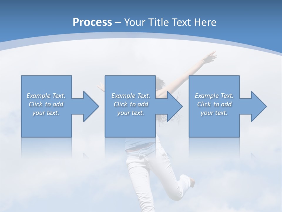 A Woman Jumping In The Air With Her Arms Outstretched PowerPoint Template
