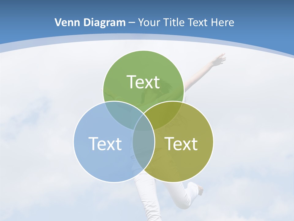 A Woman Jumping In The Air With Her Arms Outstretched PowerPoint Template